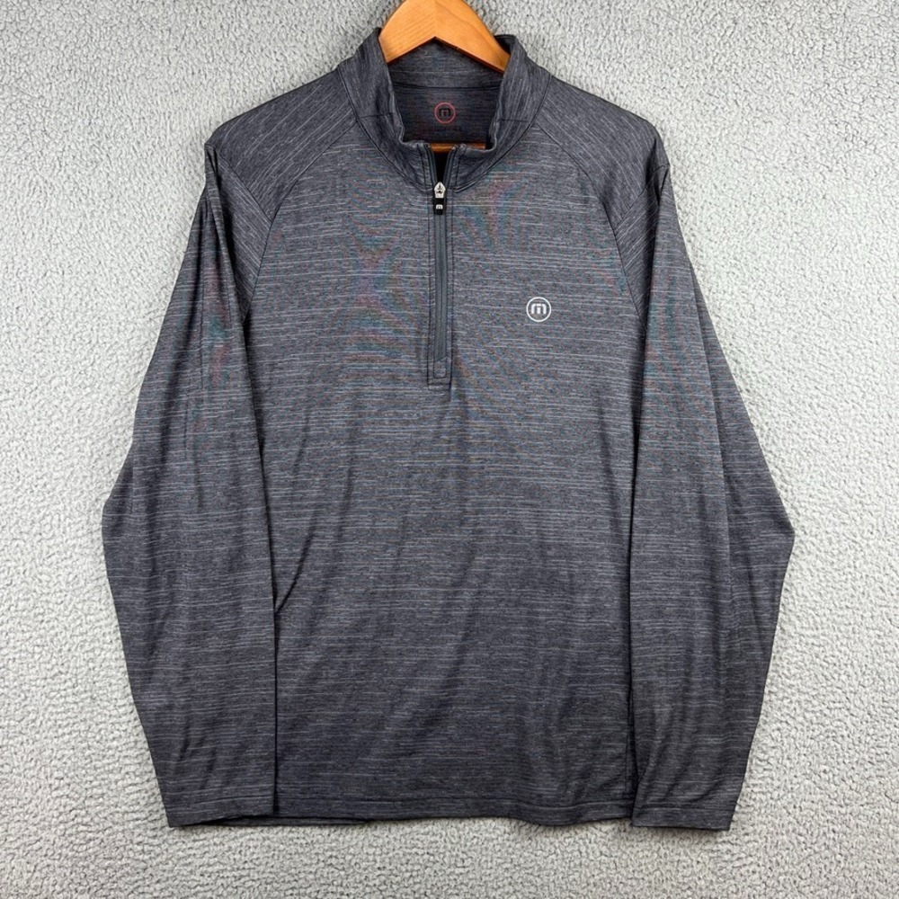 Travis Mathew Fresh Energy 1/4 Zip Mens L Pullover Lightweight Stretch Gray Golf